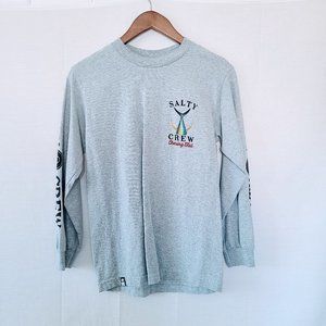 Salty Crew 'Chasing Tail' Gray Long Sleeve Casual Tee Shirt Men's Small New Tags